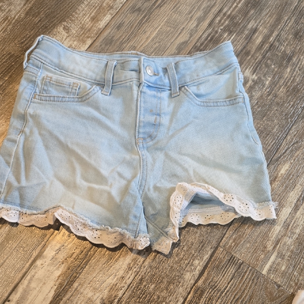 Jumping Beans Denim Shorts with Lace Trim